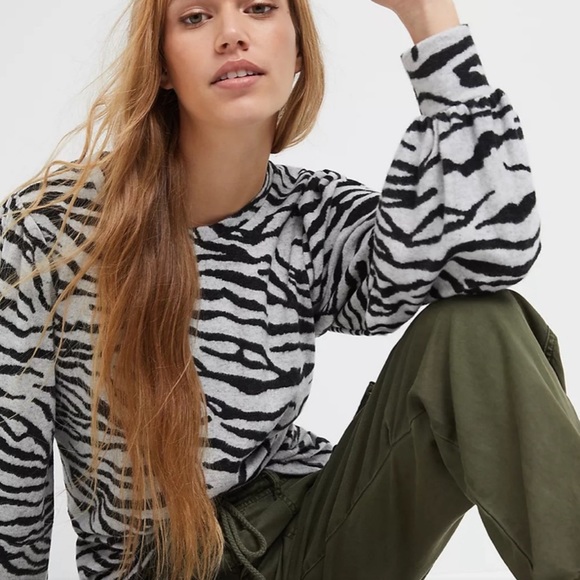 Anthropologie Sanctuary Jennie Zebra Striped Top Small - Picture 1 of 6